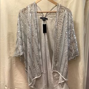 Duster/cardigan, silver with sequins